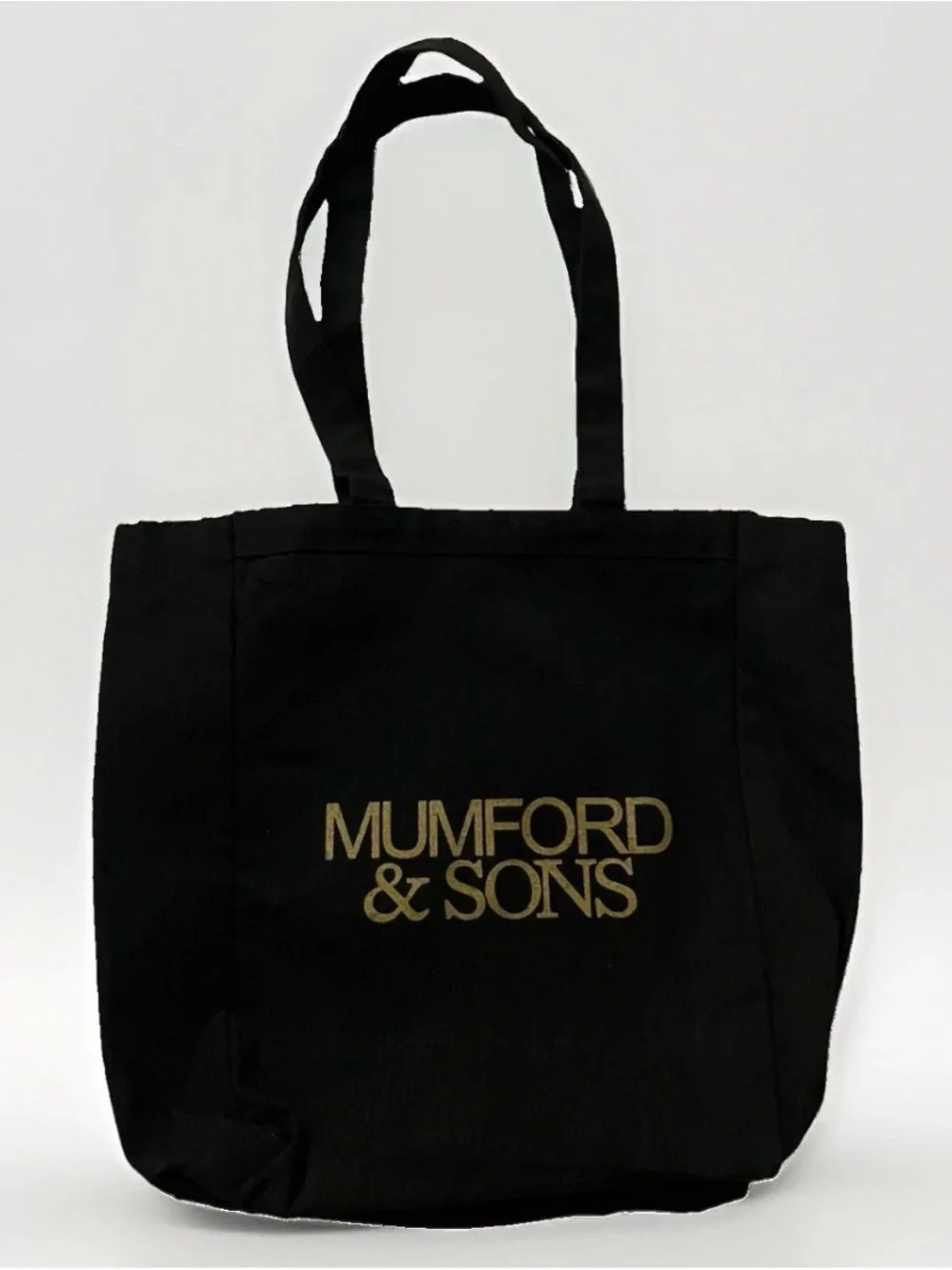 Mumford & Sons Merchandise Black Tote Bag with Gold Horse Logo